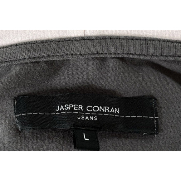 Jasper Conran Large Zip-Up Hoodie Jacket Drawstring Waist Gray Pink Minimalist - Picture 3 of 13